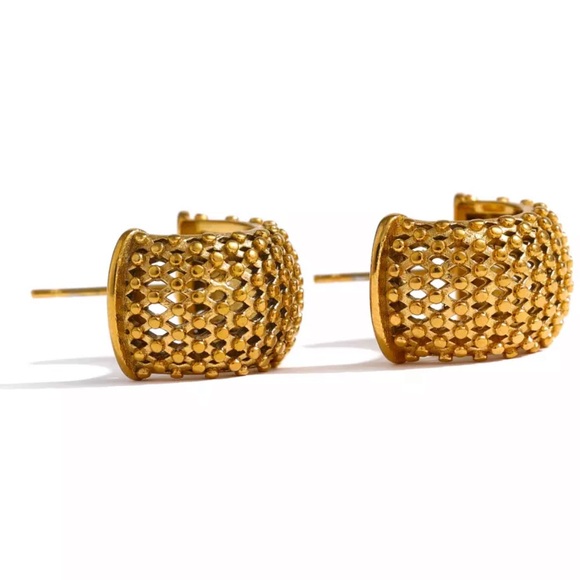 💛Gold plated geometric earrings - Picture 5 of 5